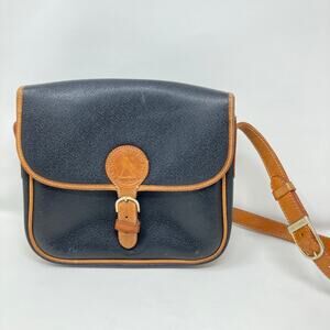 Francois Marot Paris Made in France Pebble Black Brown Leather Crossbody Purse
